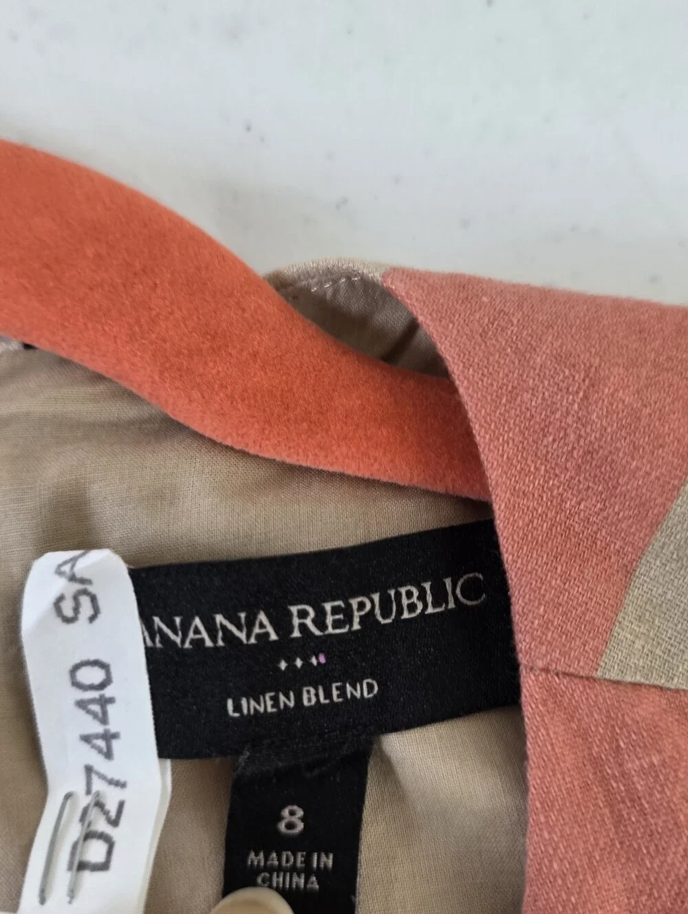 Banana Republic LINEN Blend Cut-Out Midi Dress with Pockets Size 8 Striped Chic - Picture 10 of 13